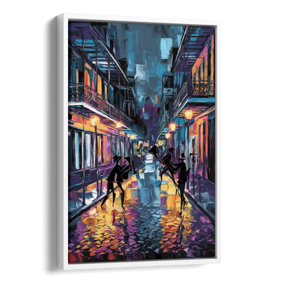 New Orleans Bourbon Street Vibes Side - White Canvas Wall Art