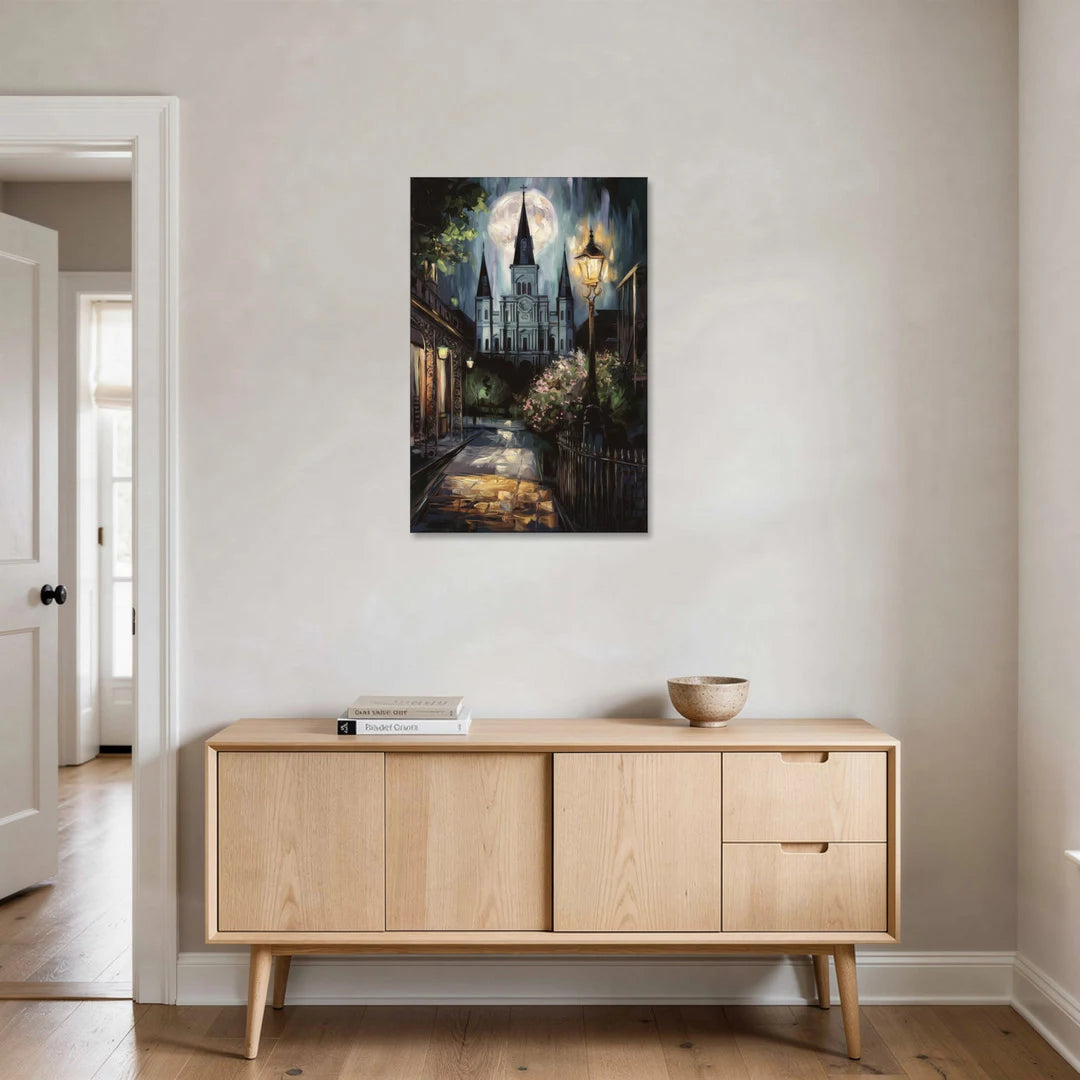 New Orleans Cathedral Silhouette - Canvas Wall Art - Coffee Table - 24x36