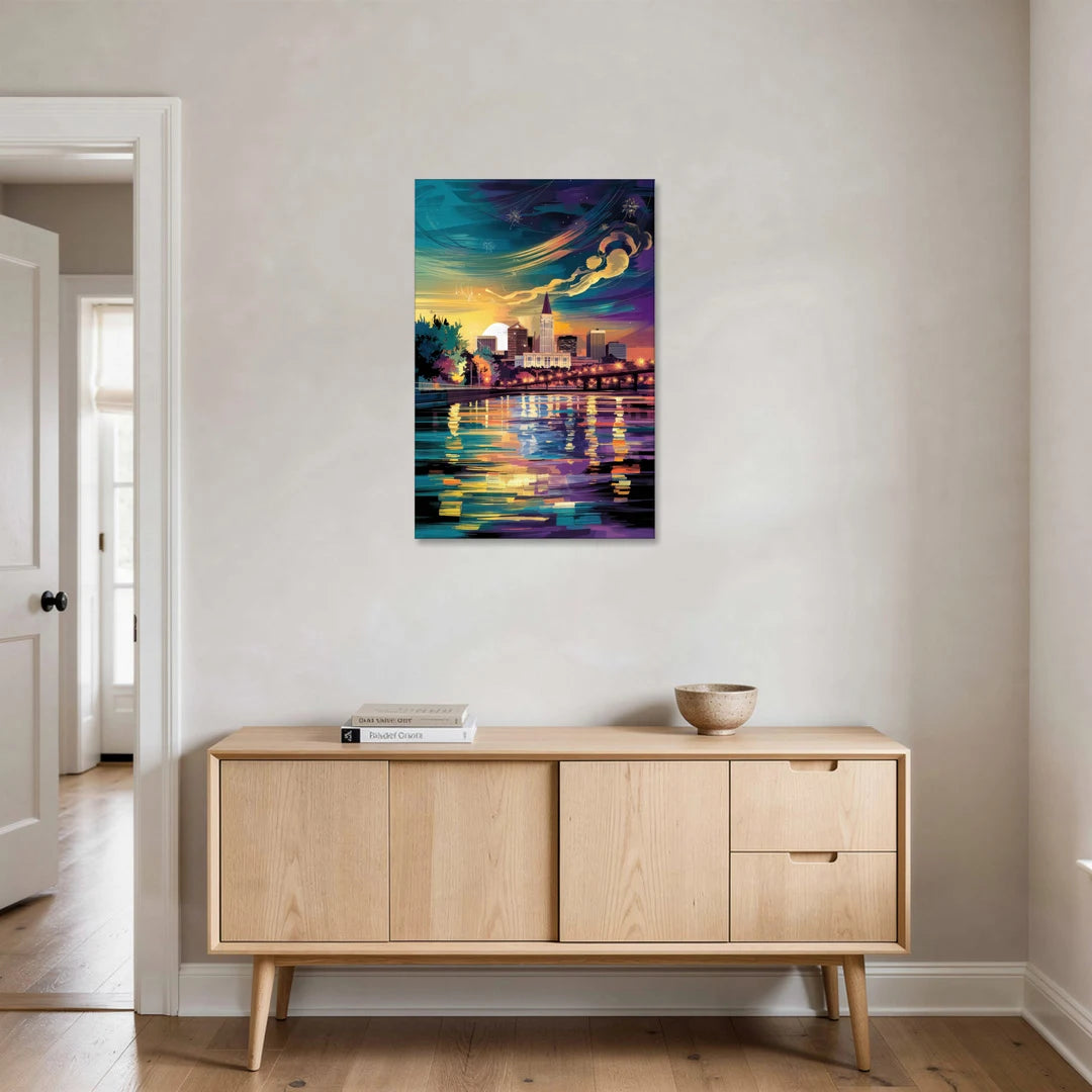 New Orleans Cityscape Reflections - Canvas Wall Art - Coffee Table - 24x36
