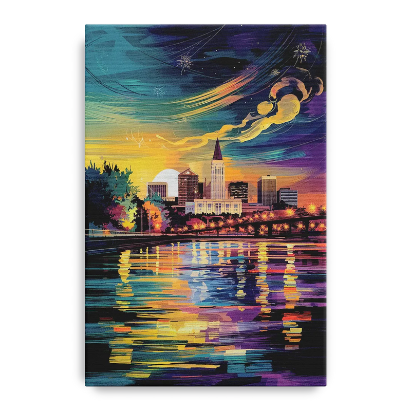 New Orleans Cityscape Reflections Front - Canvas Wall Art