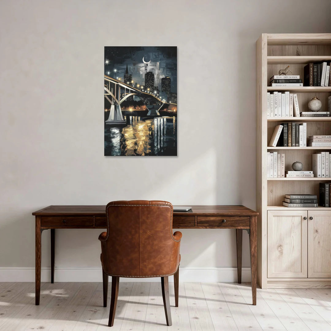 New Orleans Crescent City Nights - Canvas Wall Art - Office - 24x36