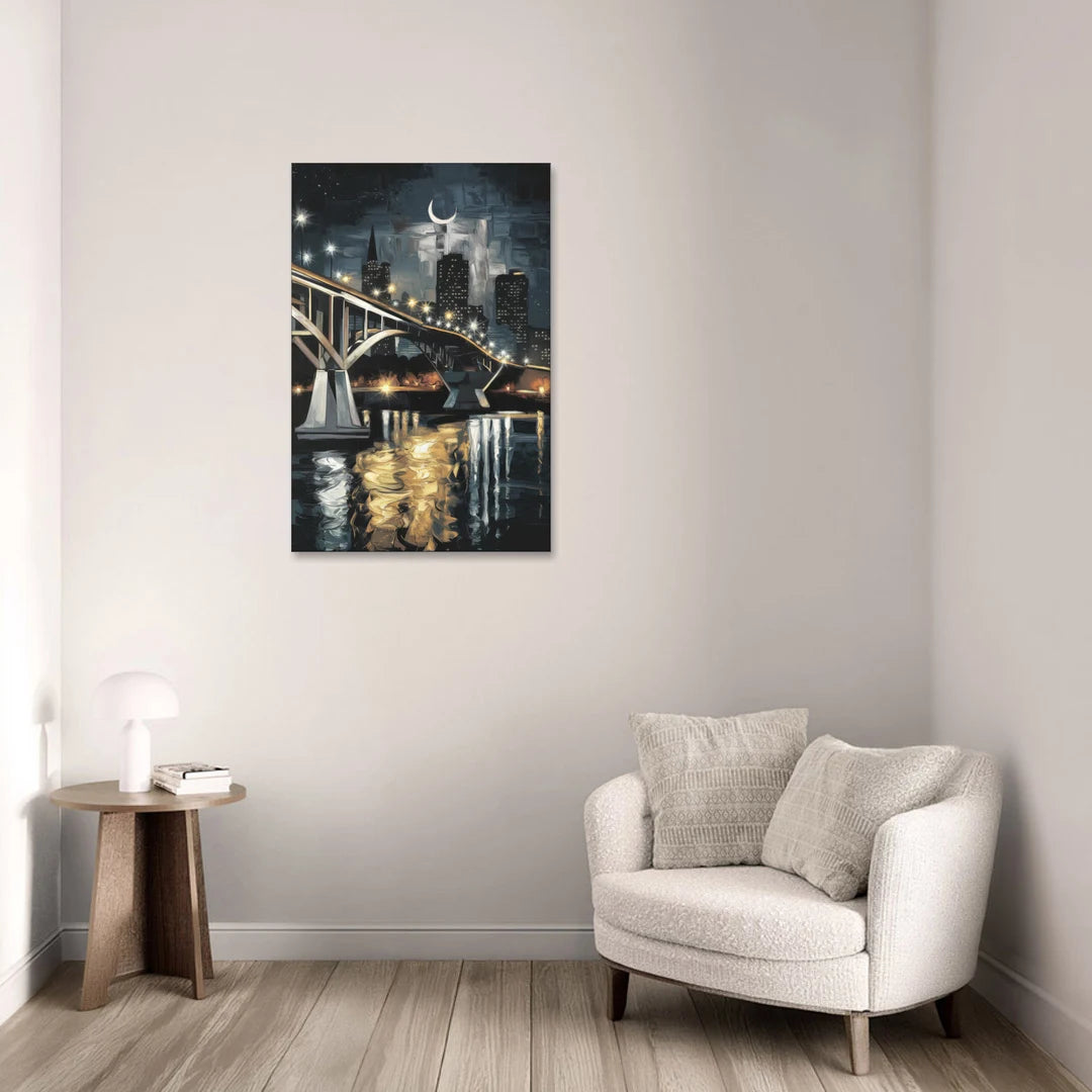 New Orleans Crescent City Nights - Canvas Wall Art - Sofa - 24x36