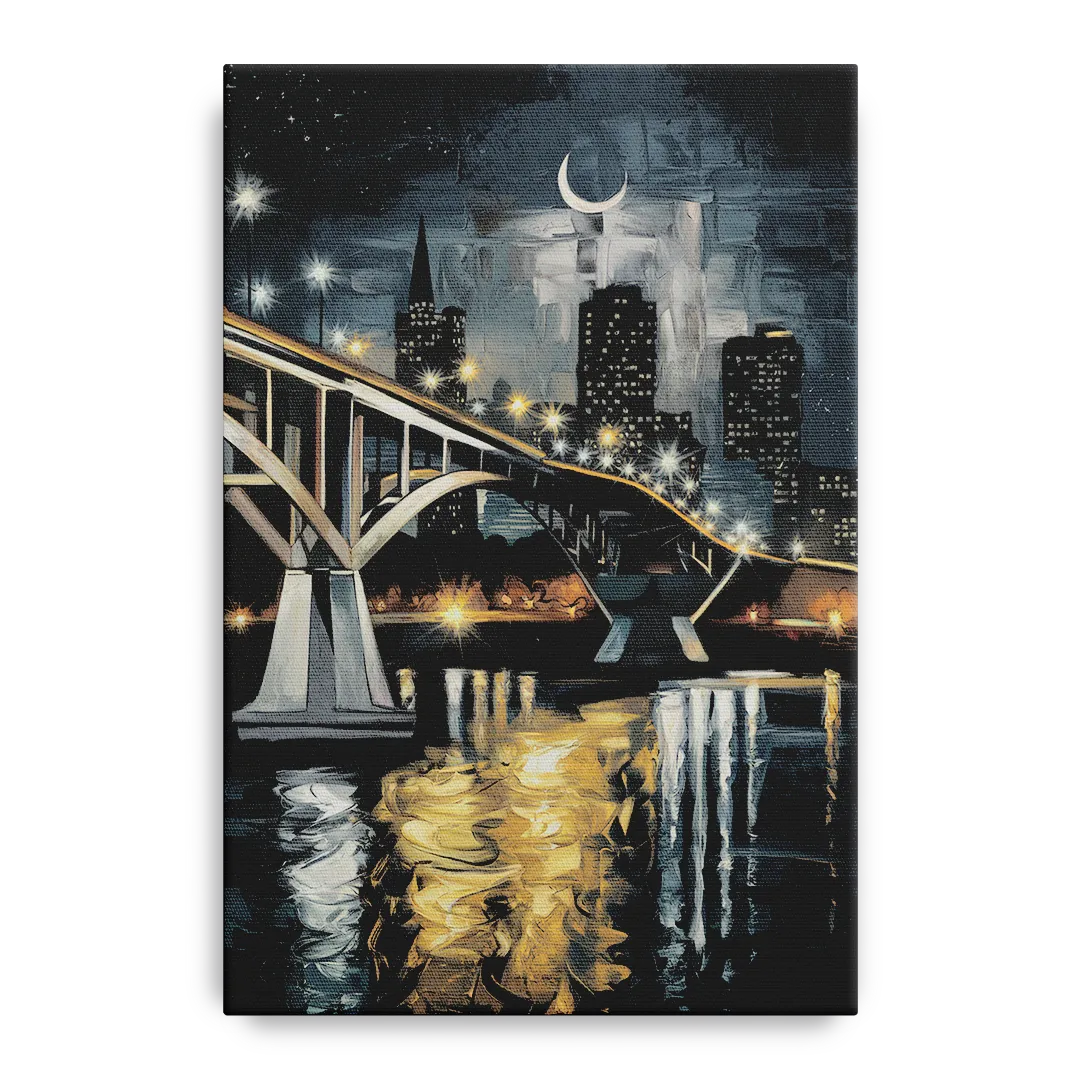 New Orleans Crescent City Nights Front - Canvas Wall Art