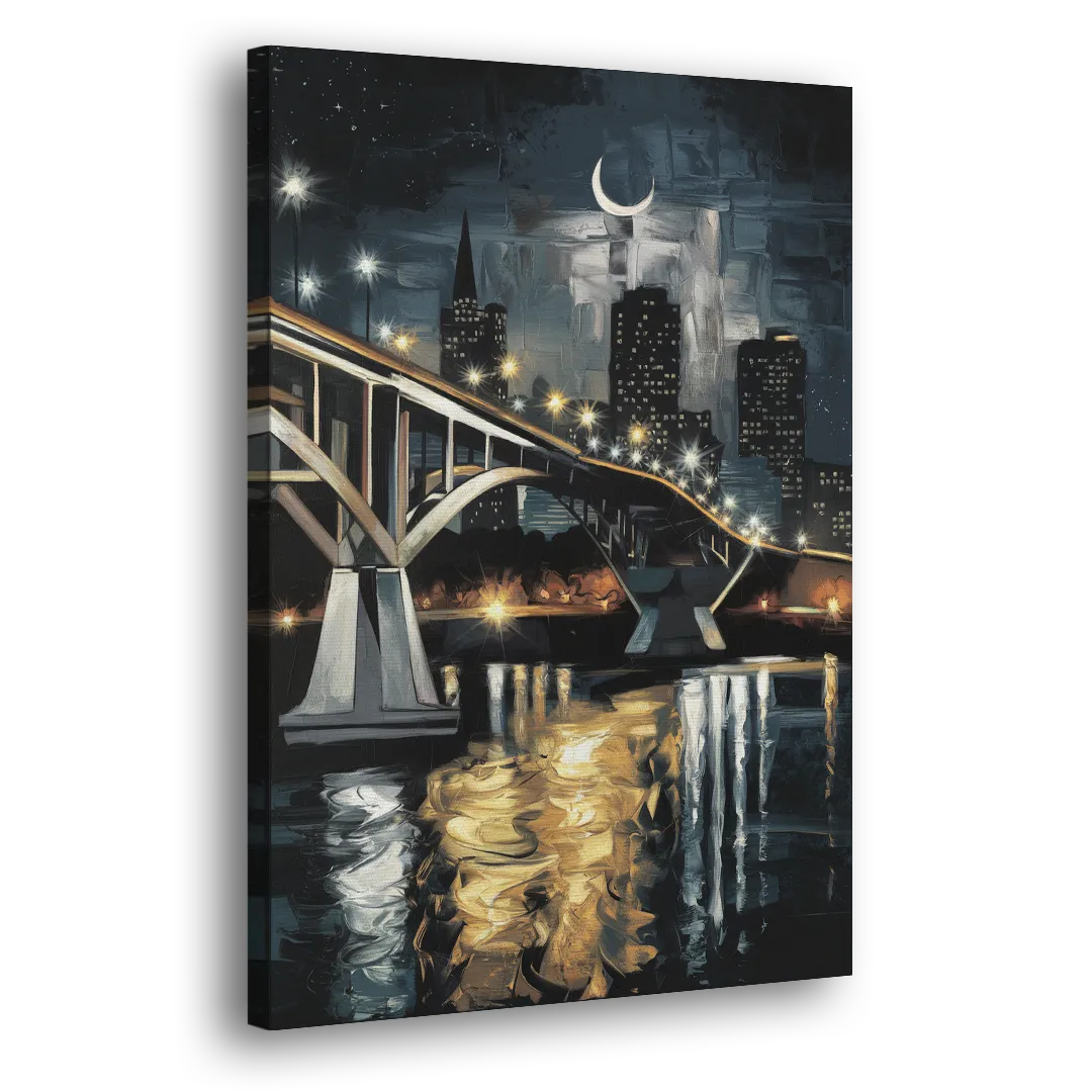 New Orleans Crescent City Nights Side - Canvas Wall Art