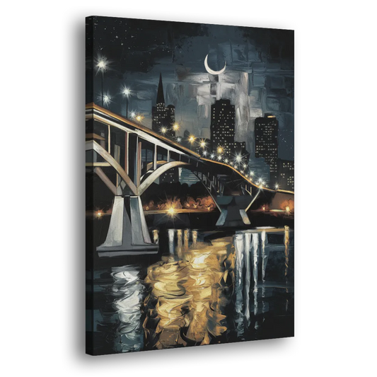 New Orleans Crescent City Nights Side - Canvas Wall Art