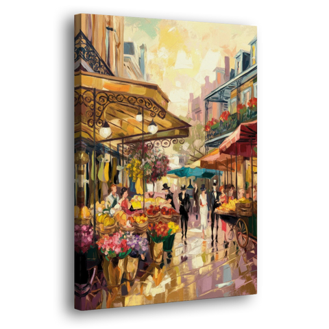 New Orleans French Market Charm - Canvas Wall Art - Side