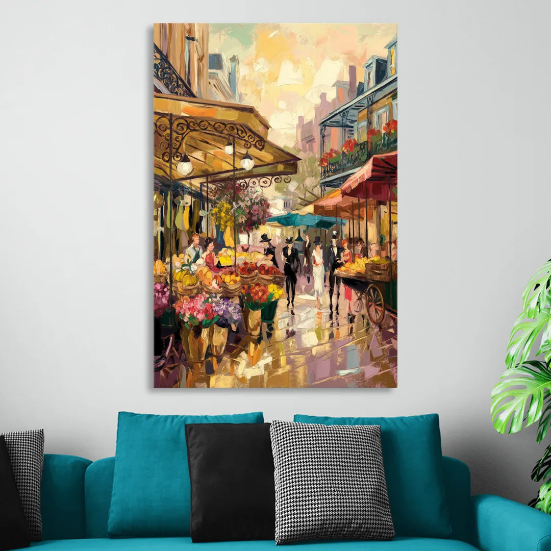 New Orleans French Market Charm Sitting Room - Canvas Wall Art