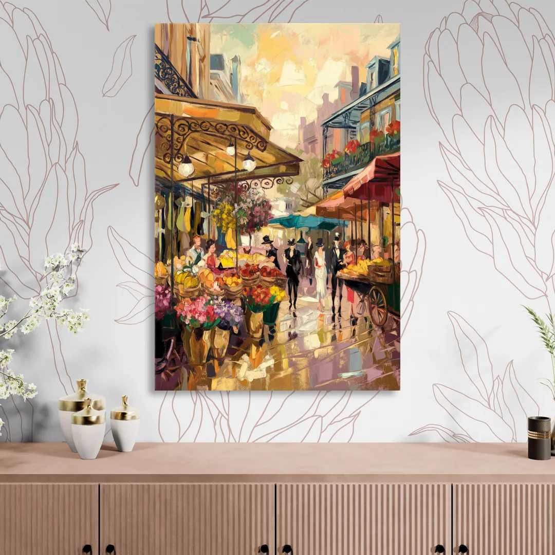 New Orleans French Market Charm Living Room - Canvas Wall Art