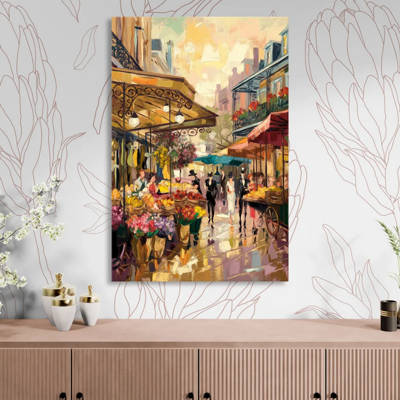 New Orleans French Market Charm Living Room - Canvas Wall Art