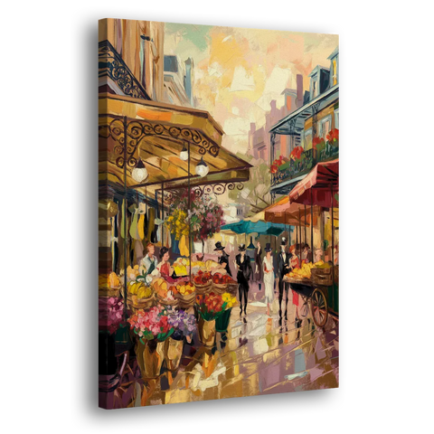 New Orleans French Market Charm - Canvas Wall Art