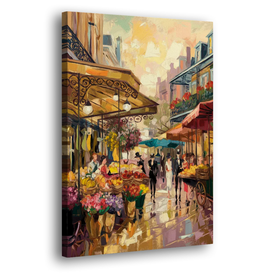 New Orleans French Market Charm Side - Canvas Wall Art