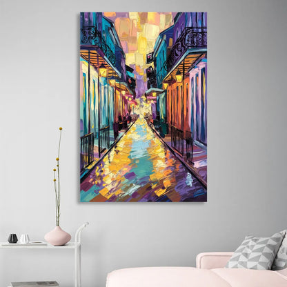 New Orleans French Quarter Lights Sitting Room - Canvas Wall Art