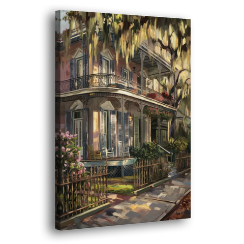 New Orleans Garden District Homes - Canvas Wall Art - Side