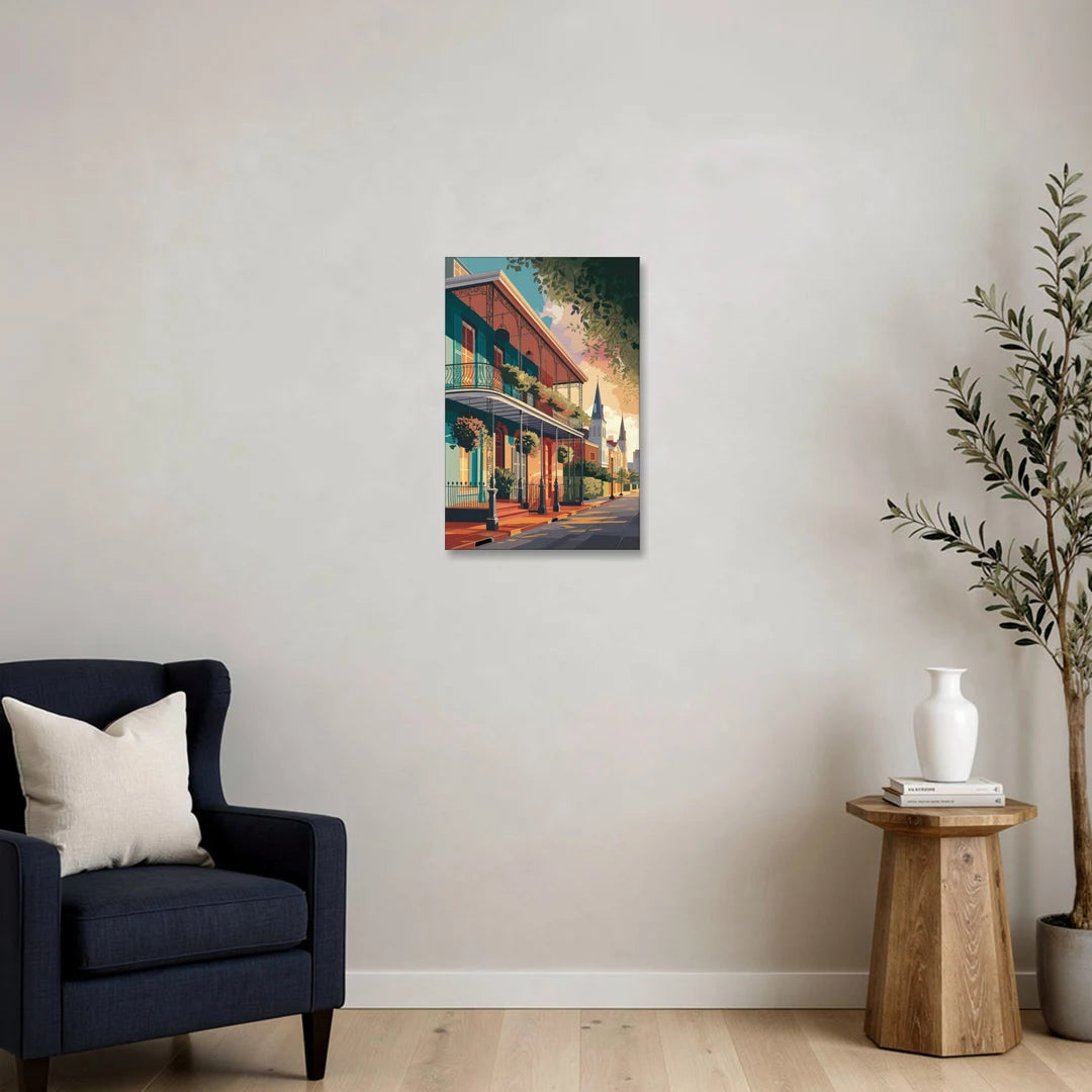 New Orleans Historic Architecture - Canvas Wall Art - Sofa - 16x24