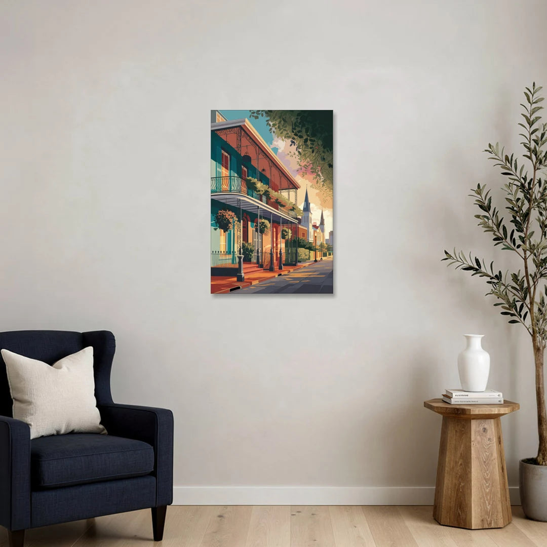 New Orleans Historic Architecture - Canvas Wall Art - Sofa - 20x30