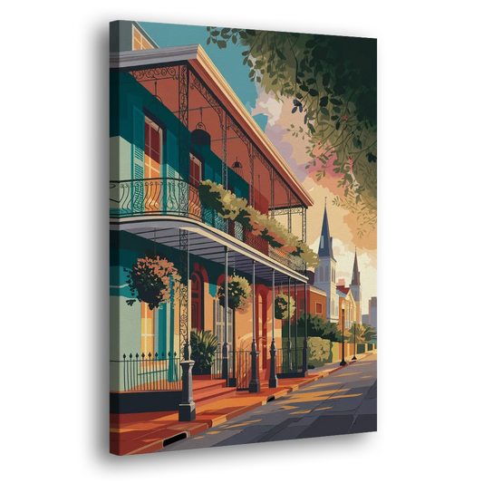 New Orleans Historic Architecture Side - Canvas Wall Art