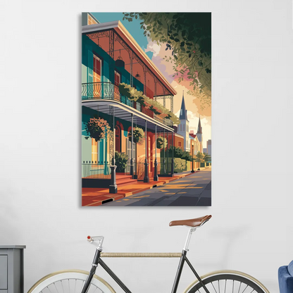 New Orleans Historic Architecture Sitting Room - Canvas Wall Art