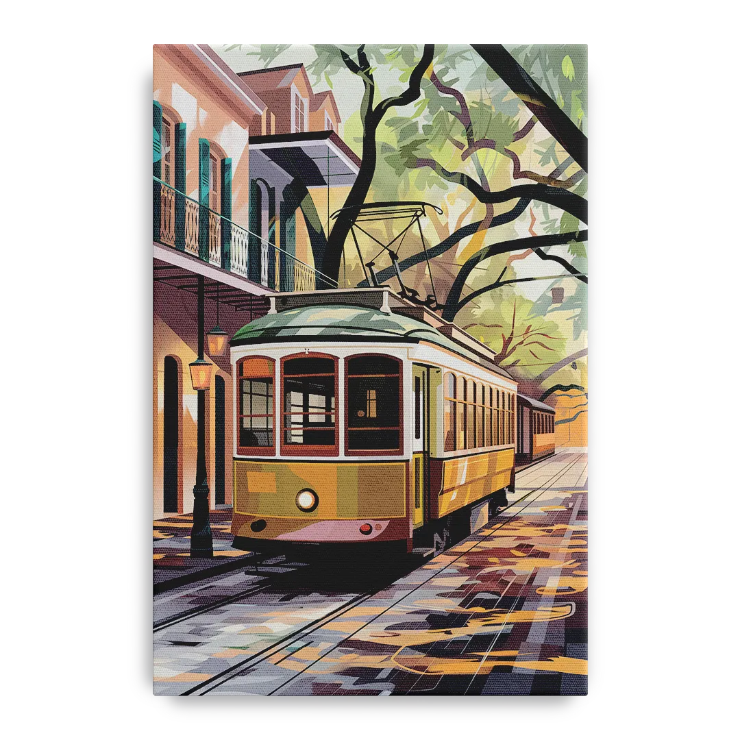 New Orleans Historic Streetcars Front - Canvas Wall Art