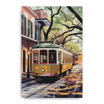New Orleans Historic Streetcars Front - Canvas Wall Art