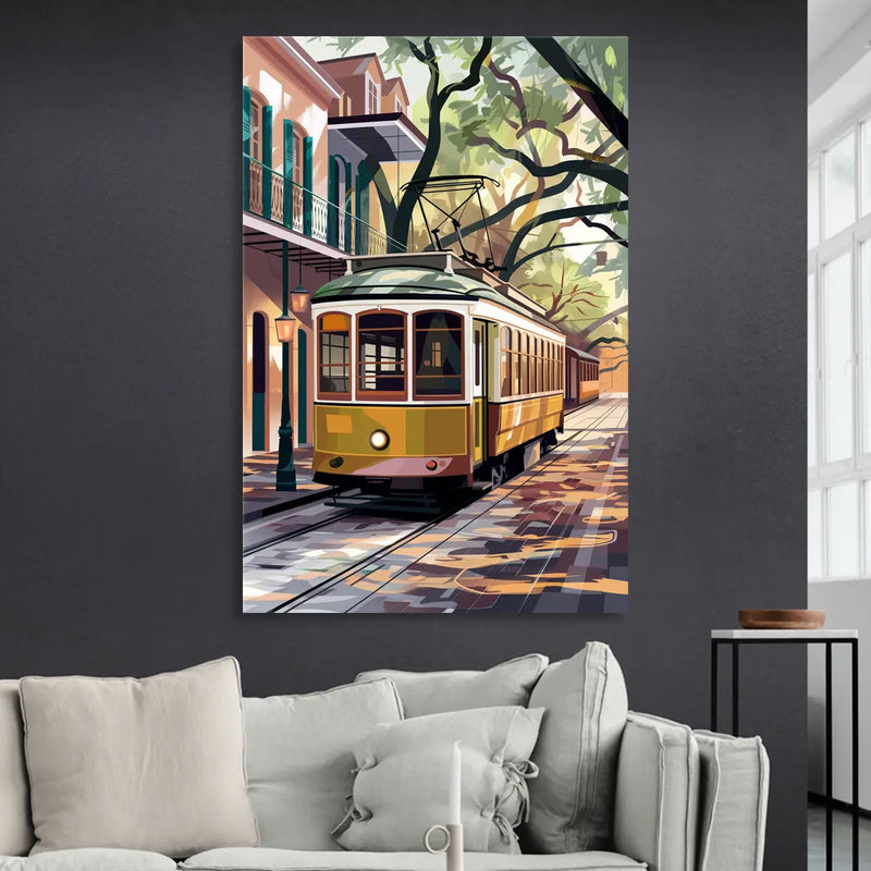 New Orleans Historic Streetcars Sitting Room - Canvas Wall Art