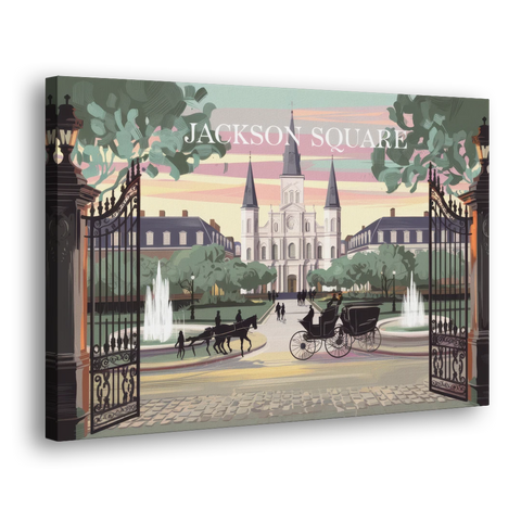 New Orleans Jackson Square - Canvas Wall Art - Side