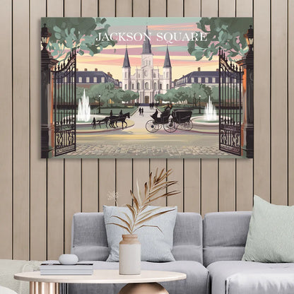 New Orleans Jackson Square Living Room - Canvas Wall Art