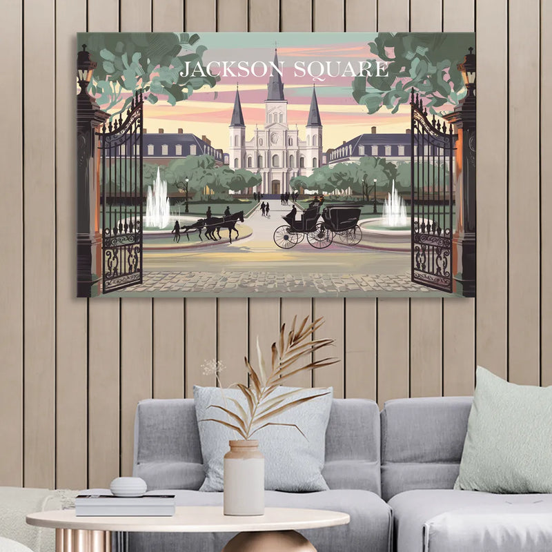 New Orleans Jackson Square Living Room - Canvas Wall Art