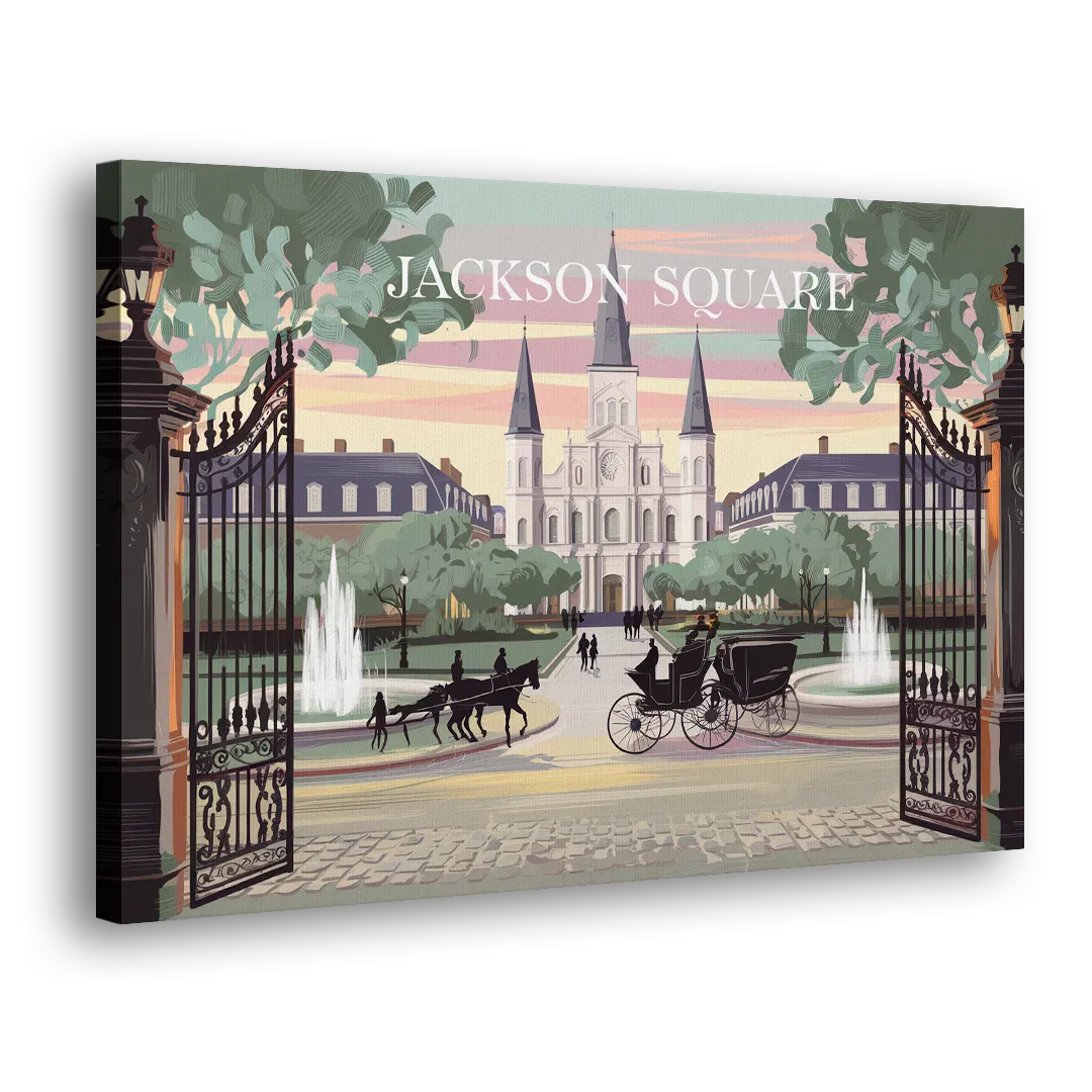 New Orleans Jackson Square Side - Canvas Wall Art
