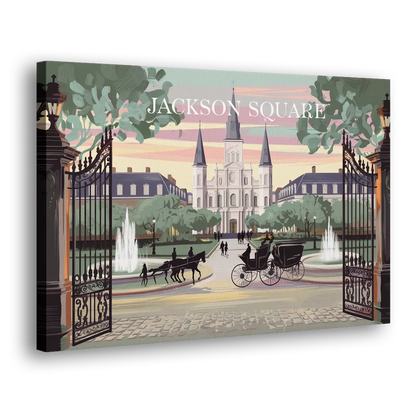 New Orleans Jackson Square Side - Canvas Wall Art