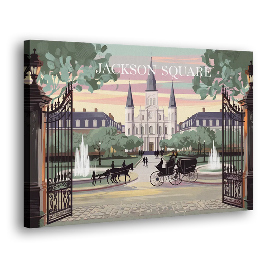 New Orleans Jackson Square Side - Canvas Wall Art