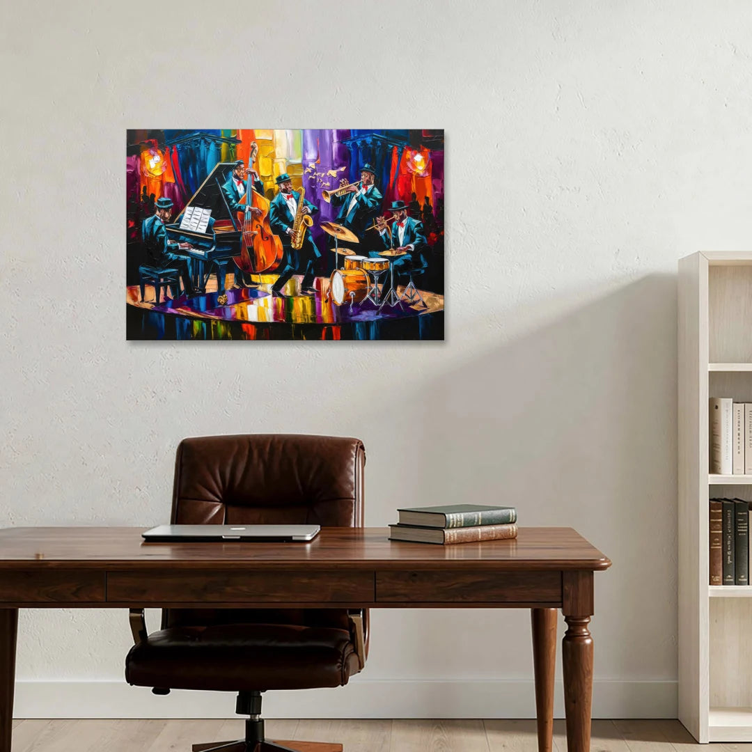 New Orleans Jazz Musicians - Canvas Wall Art - Office - 36x24