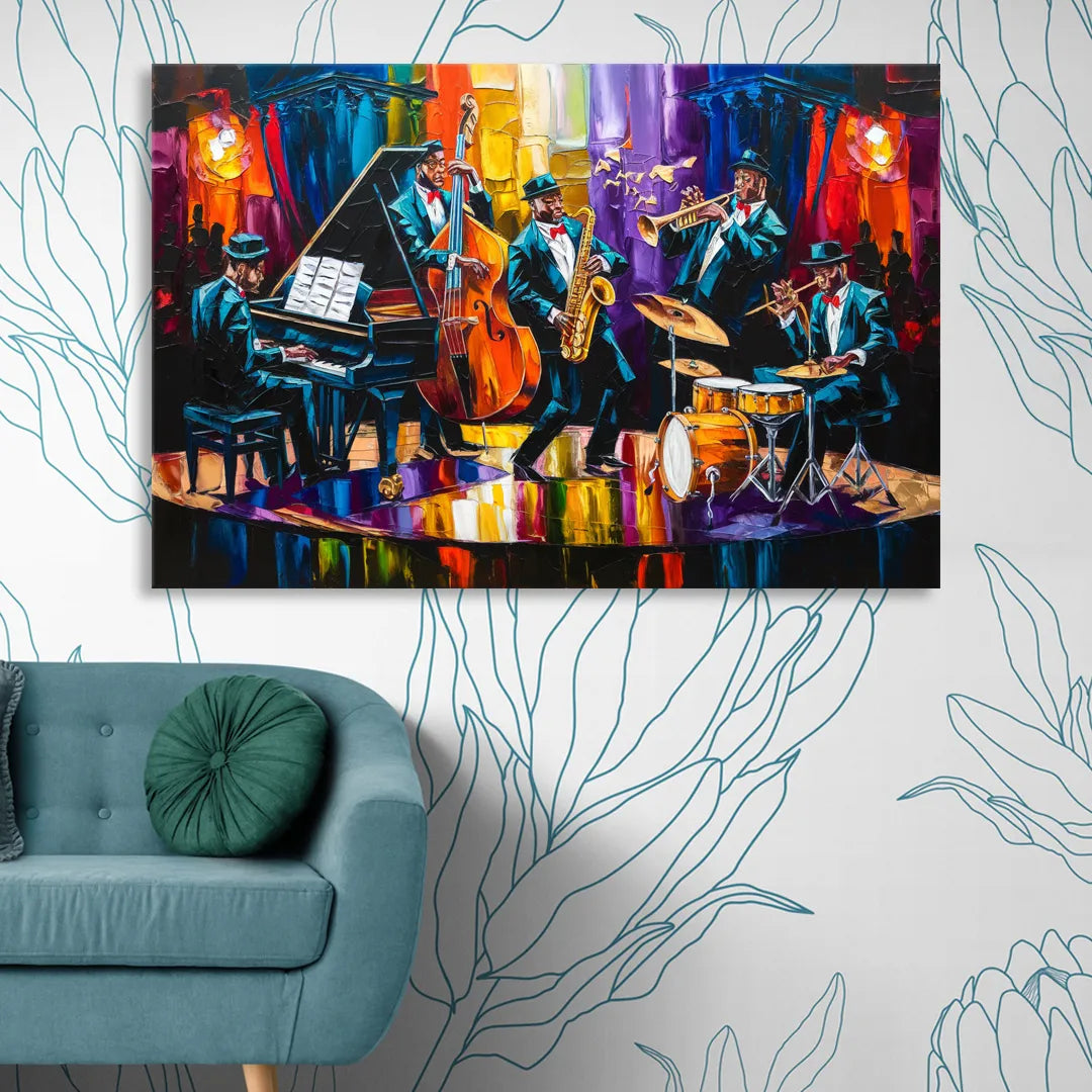 New Orleans Jazz Musicians Sitting Room - Canvas Wall Art