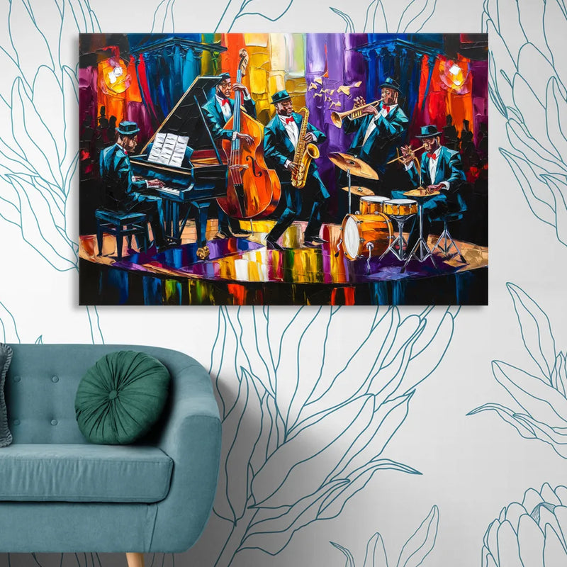 New Orleans Jazz Musicians Sitting Room - Canvas Wall Art