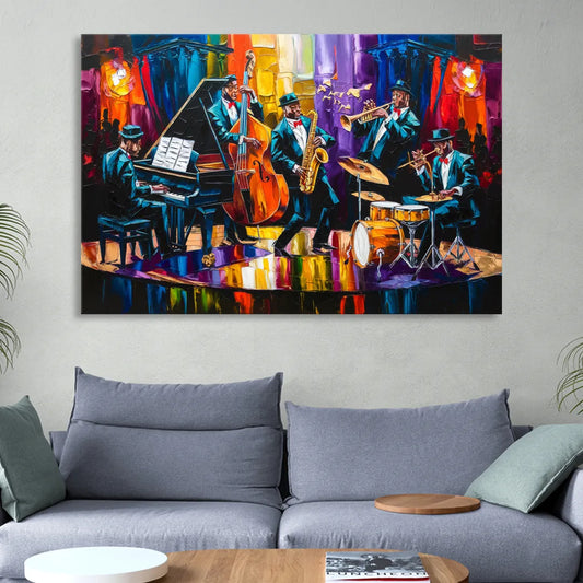 New Orleans Jazz Musicians Living Room - Canvas Wall Art
