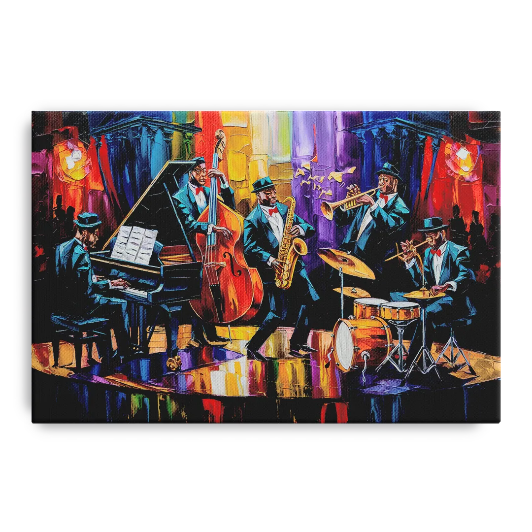 New Orleans Jazz Musicians Front - Canvas Wall Art