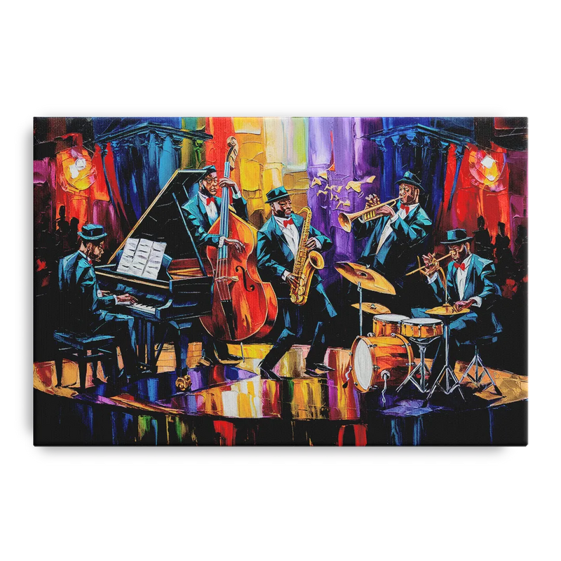 New Orleans Jazz Musicians Front - Canvas Wall Art