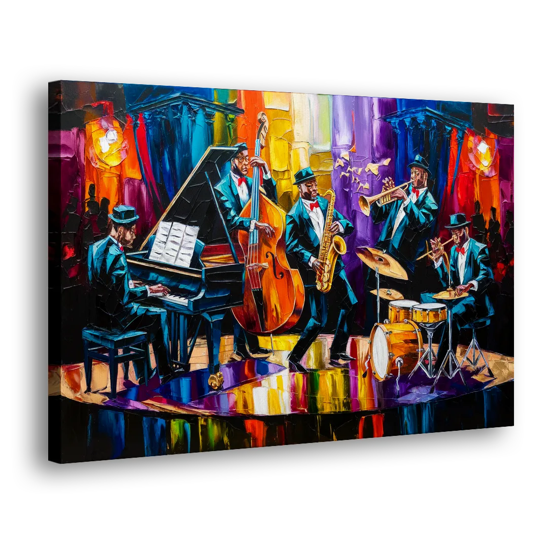 New Orleans Jazz Musicians Side - Canvas Wall Art