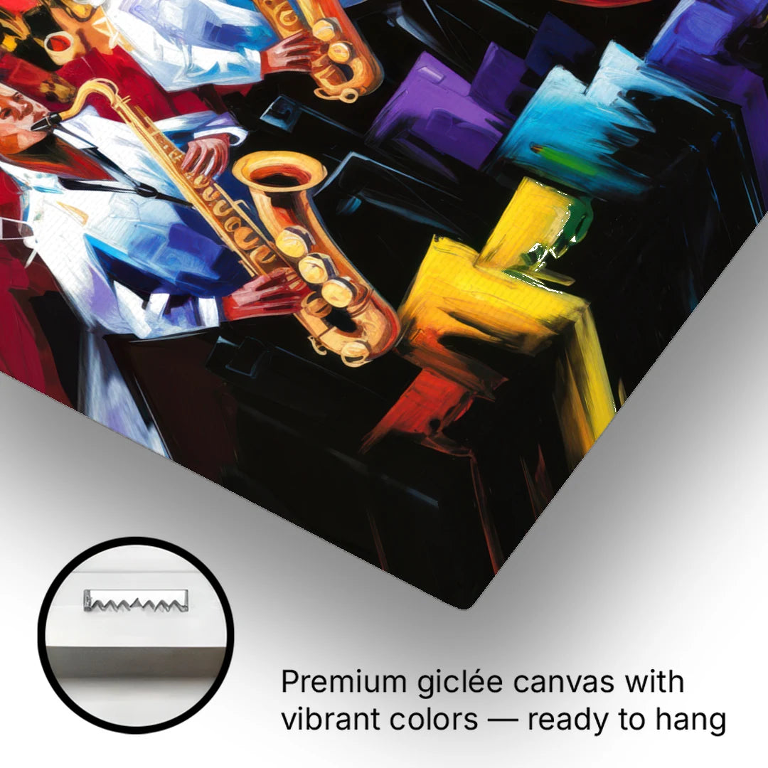New Orleans Jazz Scene - Canvas Wall Art - Gallery Wrap Corner