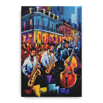 New Orleans Jazz Scene Front - Canvas Wall Art
