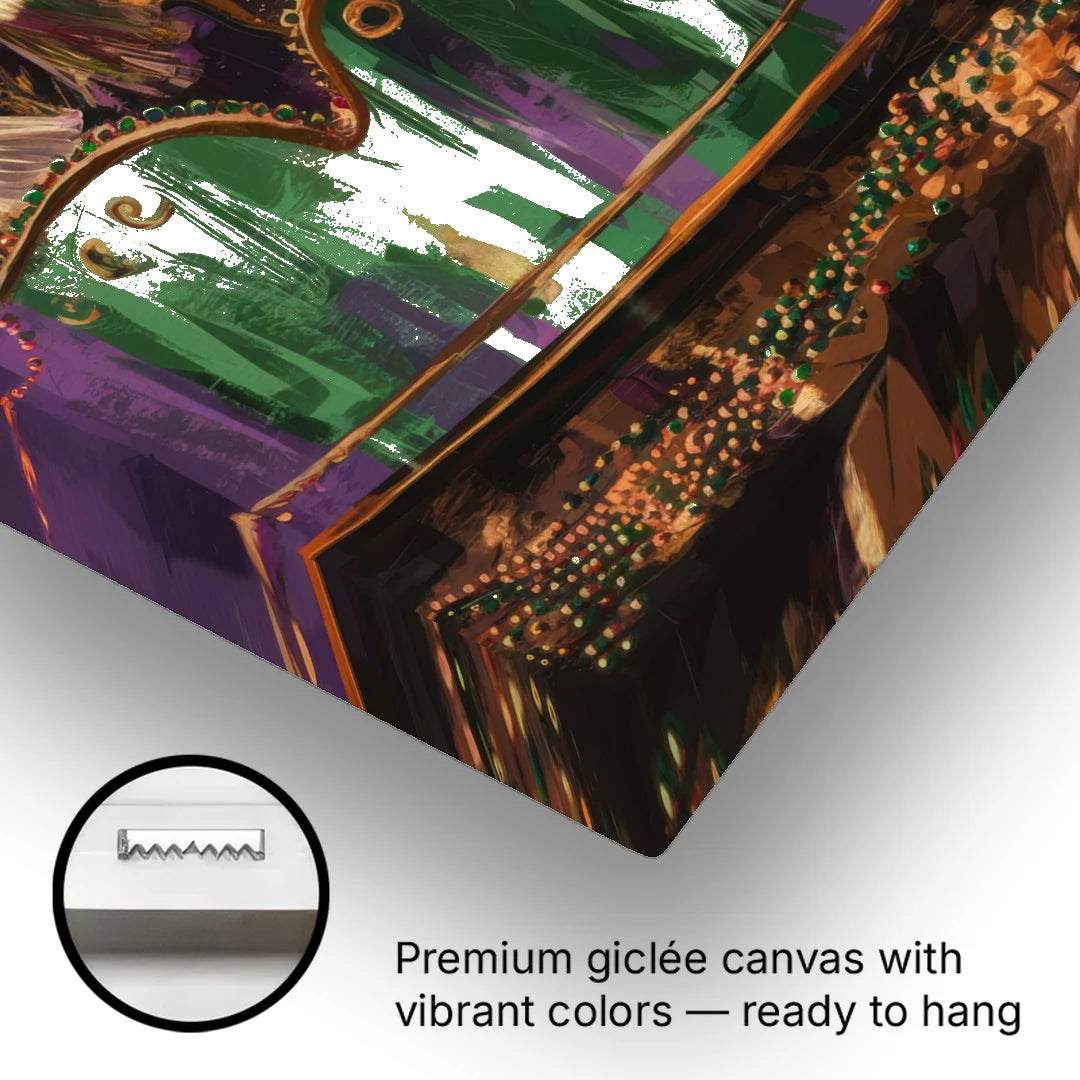 New Orleans Mardi Gras Parade - Canvas Wall Art - Gallery Wrap Corner
