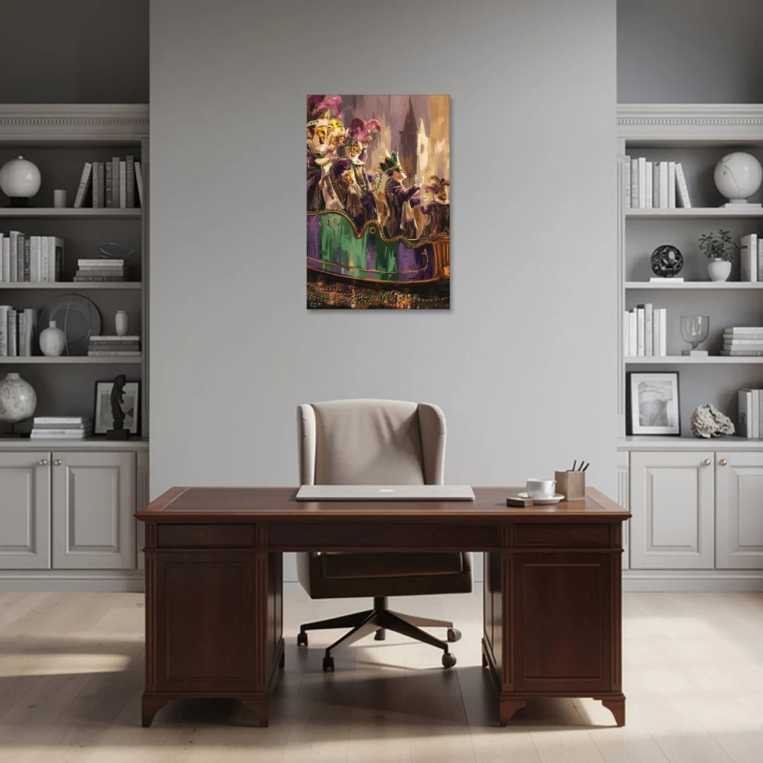 New Orleans Mardi Gras Parade - Canvas Wall Art - Office - 24x36