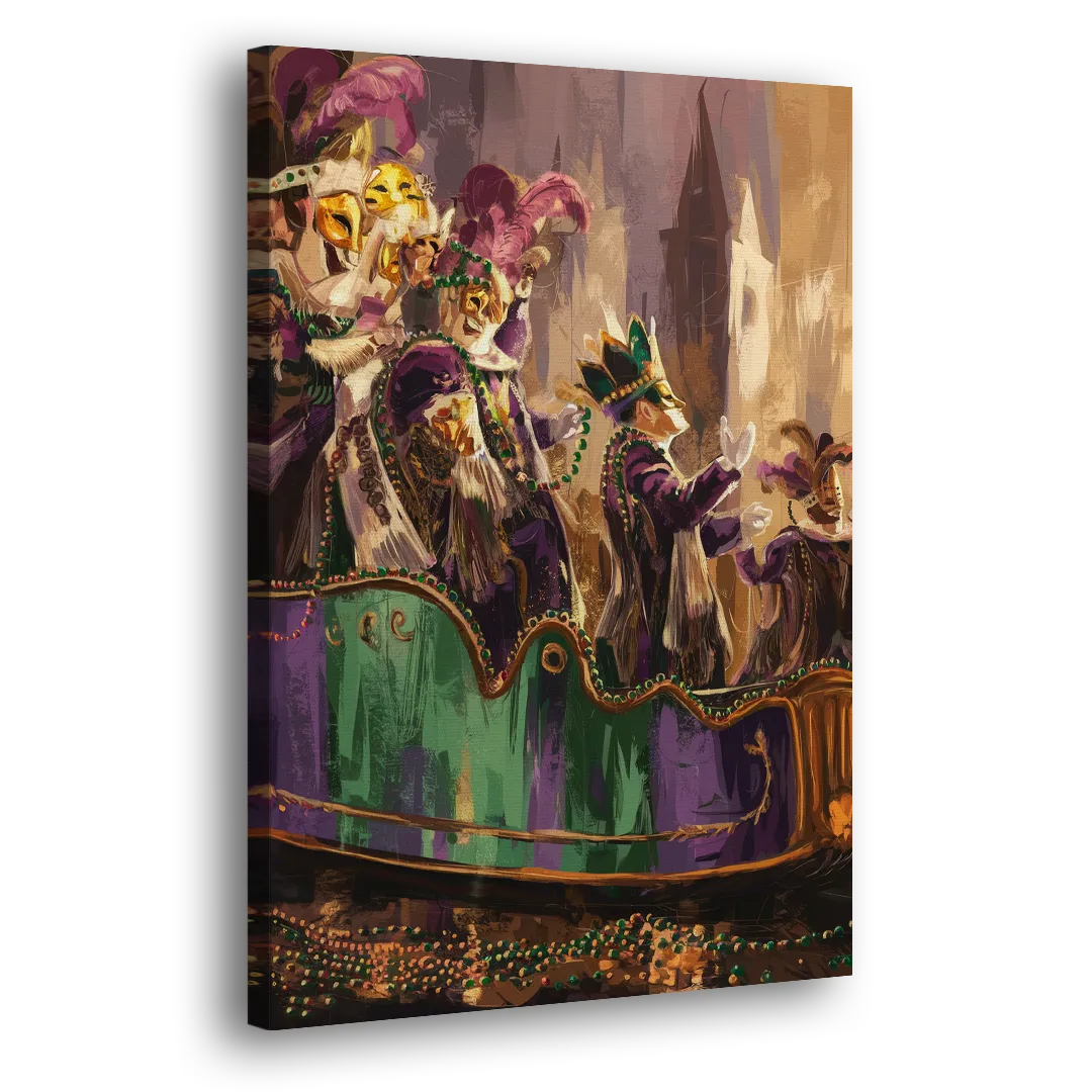 New Orleans Mardi Gras Parade Side - Canvas Wall Art