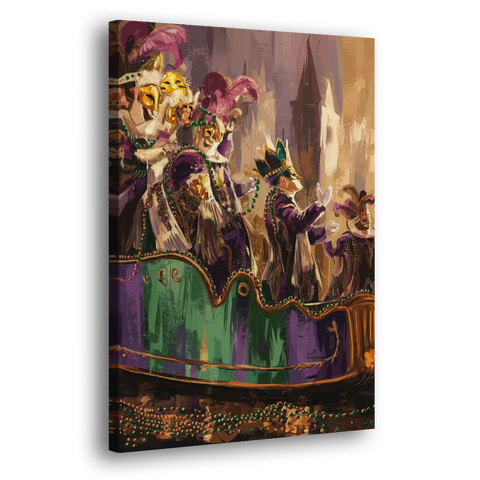 New Orleans Mardi Gras Parade - Canvas Wall Art