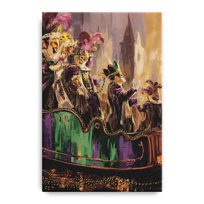 New Orleans Mardi Gras Parade Front - Canvas Wall Art