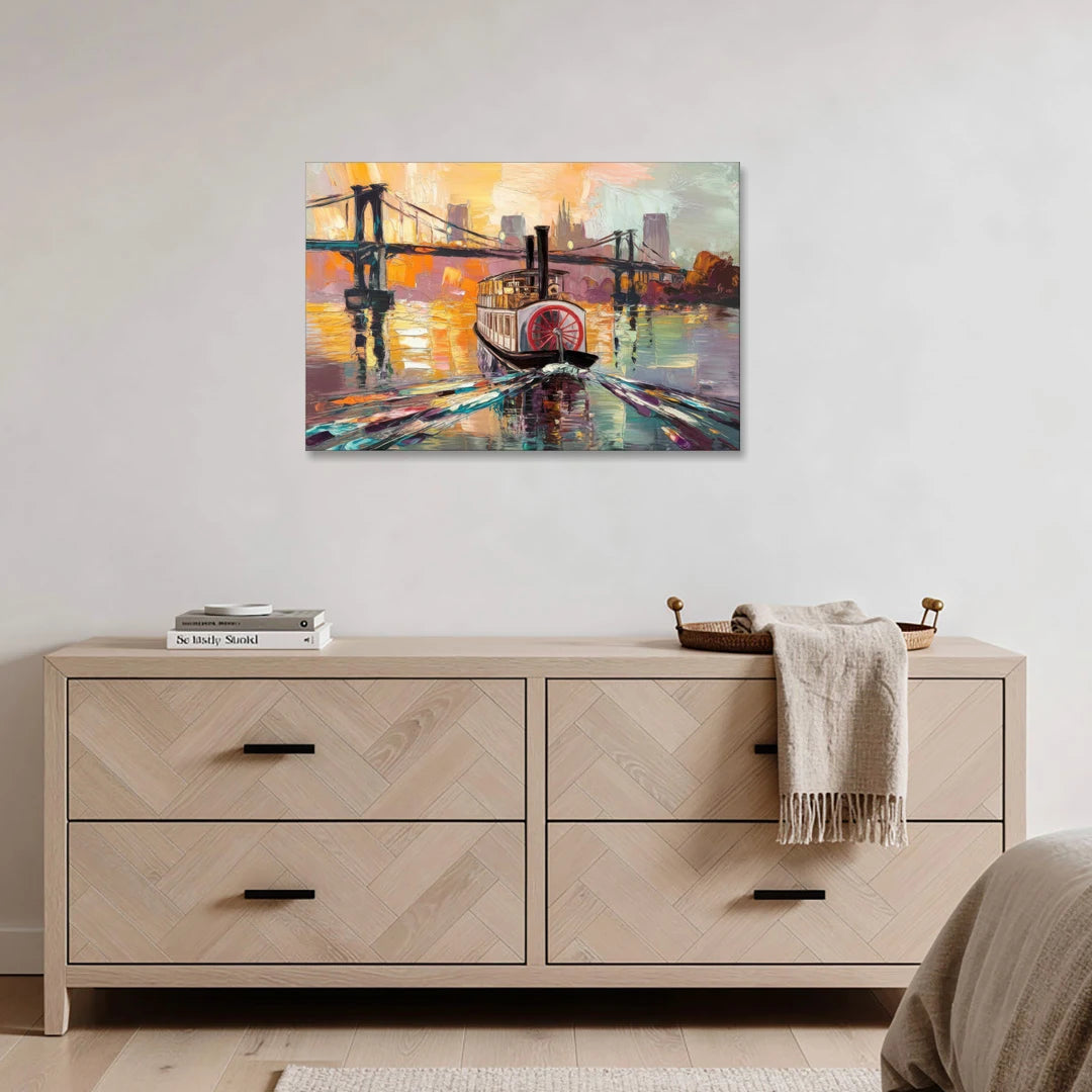 New Orleans Mississippi River Views - Canvas Wall Art - Coffee Table - 36x24