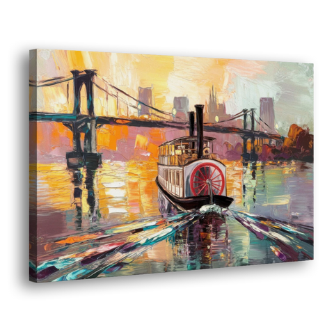 New Orleans Mississippi River Views - Canvas Wall Art - Side