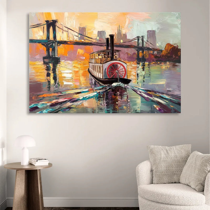 New Orleans Mississippi River Views Sitting Room - Canvas Wall Art