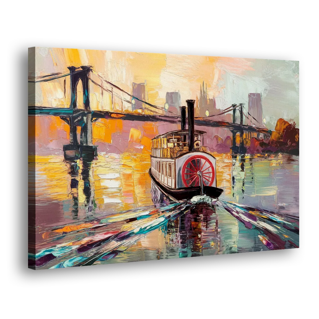 New Orleans Mississippi River Views Side - Canvas Wall Art