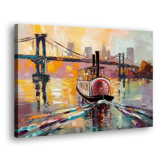 New Orleans Mississippi River Views Side - Canvas Wall Art