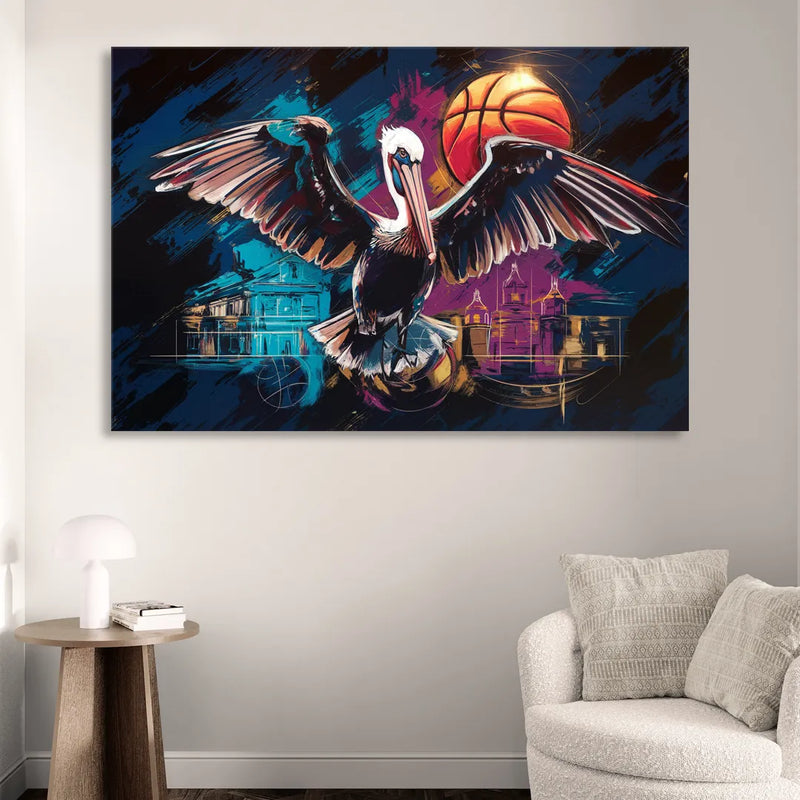 New Orleans Pelicans Basketball Spirit Living Room - Canvas Wall Art